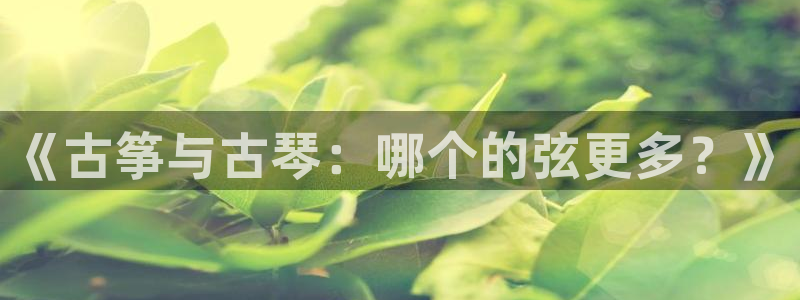 凯发k8旗舰厅手机下载:《古筝与古琴:哪个的弦更多?》